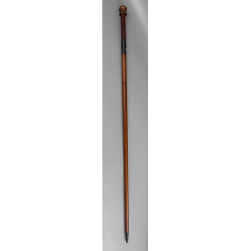 152 - Sword stick with a brass ferrule and brass locking mechanism