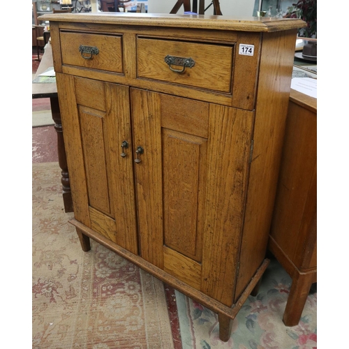 174 - Edwardian oak stationary cupboard - Approx. W:89cm D:32cm H:112cm