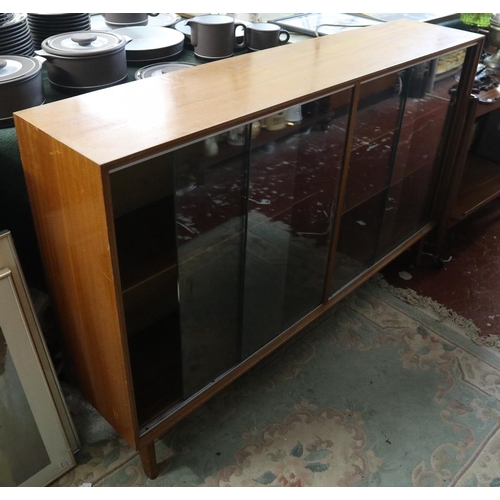 181 - Mid century glazed bookcase - Approx. W:135cm D:29cm H:87cm