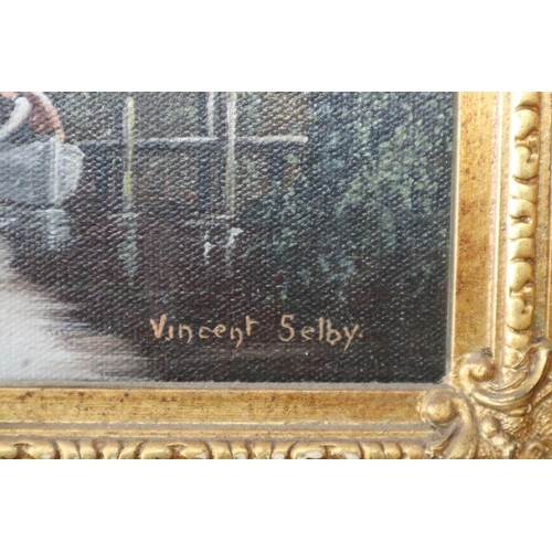 189 - Oil on canvas river scene signed Vincent Selby - Approx. IS 39cm x 28cm