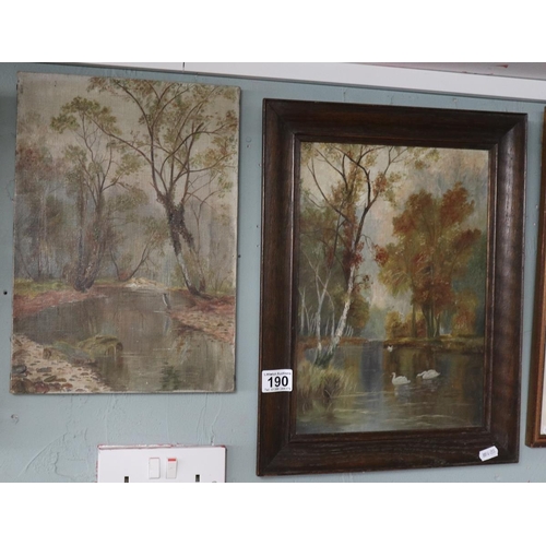 190 - 2 oil paintings - River scenes