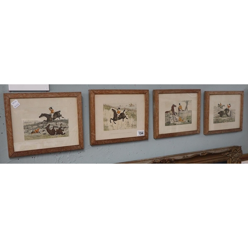 194 - Set of 4 hunting prints