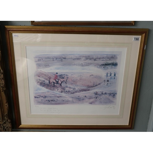 198 - Joy Hawker signed artist proof hunting scene print