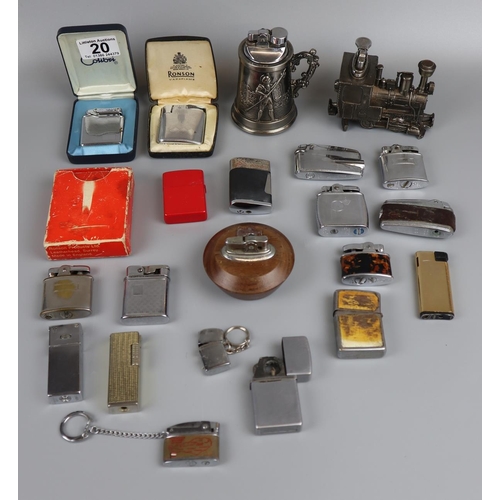 20 - Collection of lighters to include Zippo and rare 1940s Falcon Nimrod