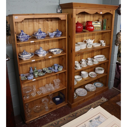 210 - 2 large pine bookcases