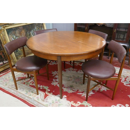 220 - G Plan extending table and 4 chairs by Victor Wilkins - Approx. L:171cm W:122cm H:72cm