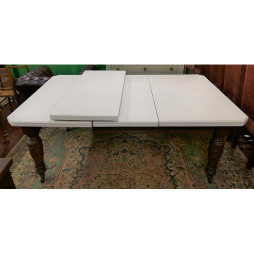 221 - Edwardian wind out dining table with painted top - Approx. L:224cm W:120cm H:74cm