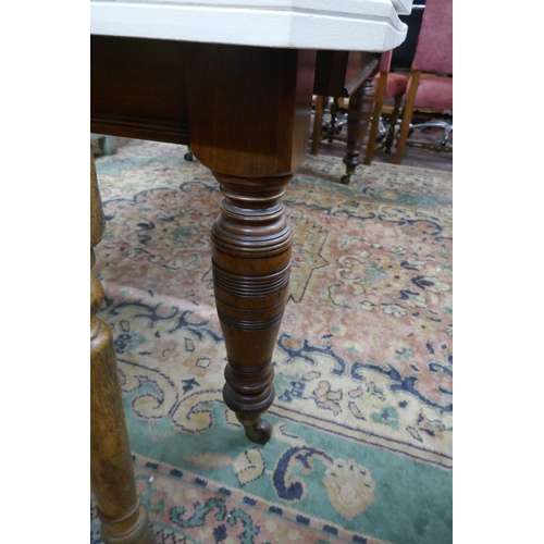 221 - Edwardian wind out dining table with painted top - Approx. L:224cm W:120cm H:74cm