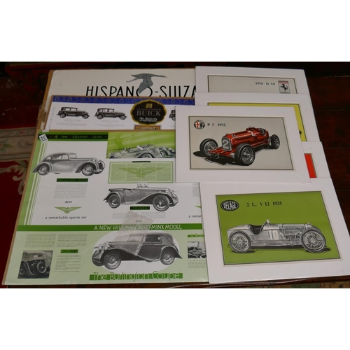 222 - 8 vintage motoring prints