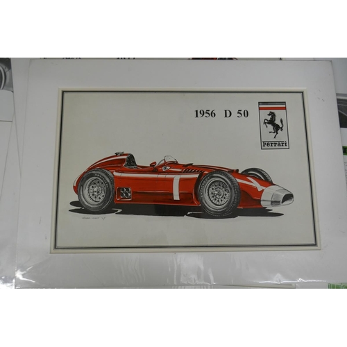 222 - 8 vintage motoring prints