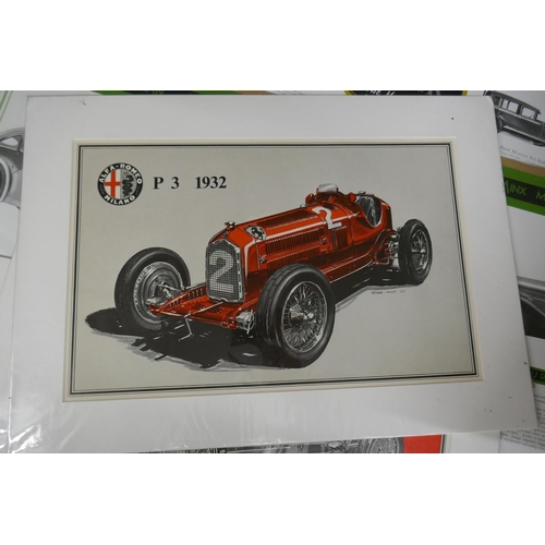 222 - 8 vintage motoring prints