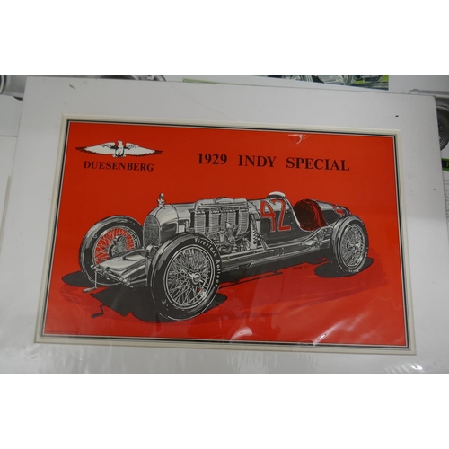 222 - 8 vintage motoring prints