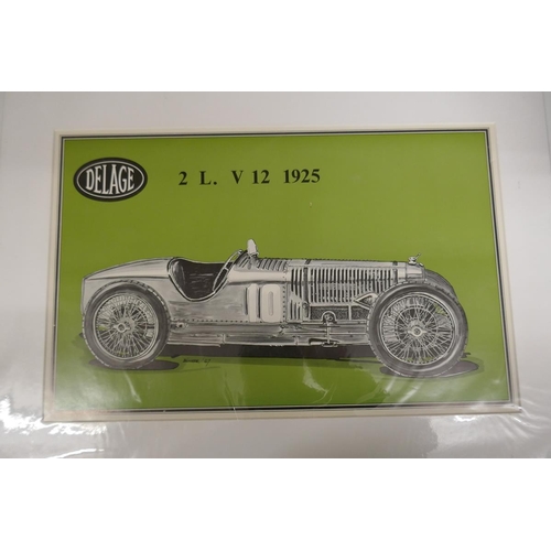 222 - 8 vintage motoring prints