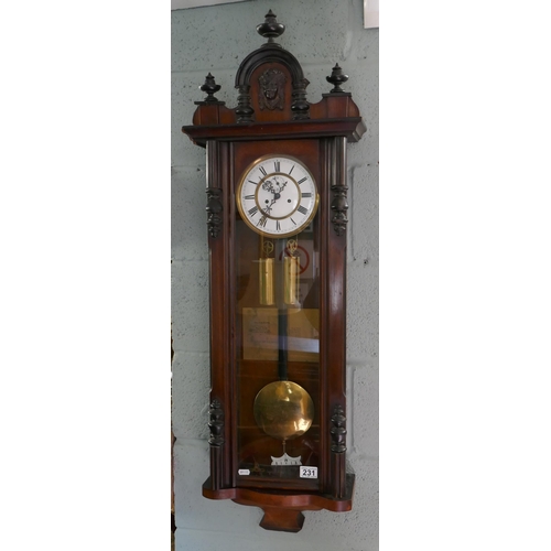 231 - Victorian twin weight wall clock