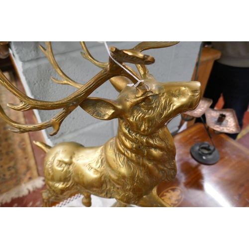 232 - Large brass stag figure - Approx. H:55cm