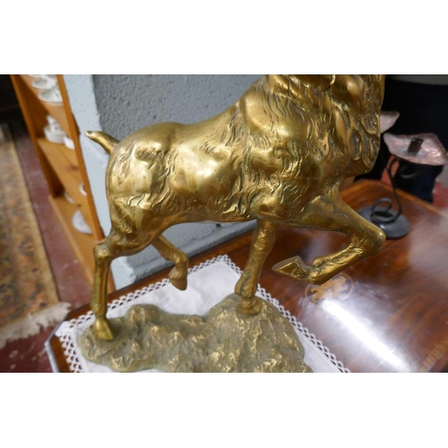 232 - Large brass stag figure - Approx. H:55cm