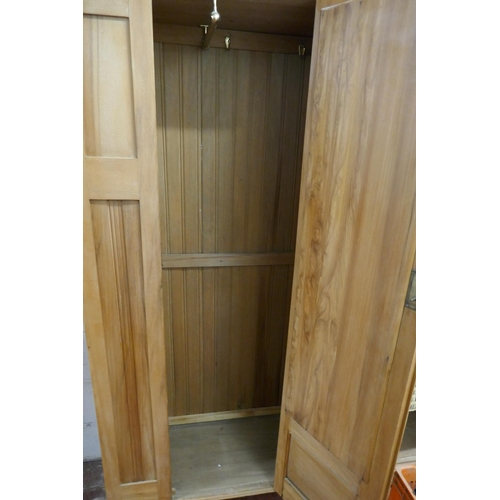 241 - Satin-walnut wardrobe with mirror - Approx. W:96cm D:45cm H:191cm