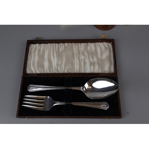 25 - Collectables to include white metal flat ware