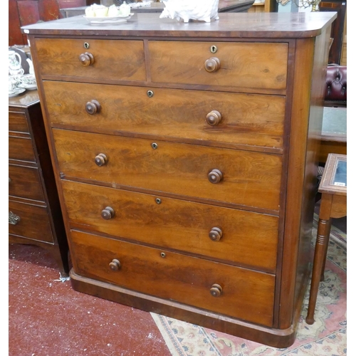 264 - Tall antique mahogany chest of drawers - Approx. W:118cm D:54cm H:133cm