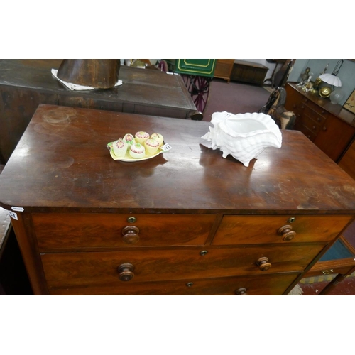 264 - Tall antique mahogany chest of drawers - Approx. W:118cm D:54cm H:133cm