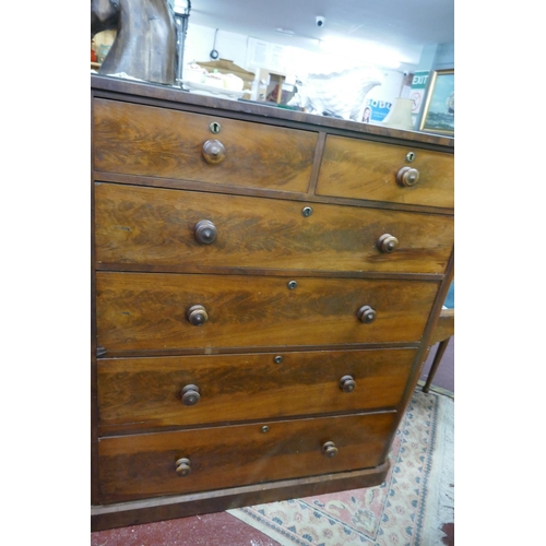 264 - Tall antique mahogany chest of drawers - Approx. W:118cm D:54cm H:133cm