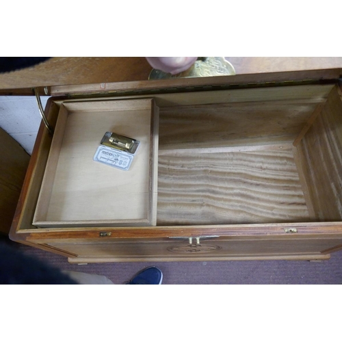 267 - Chinese camphor wood box with lock & key