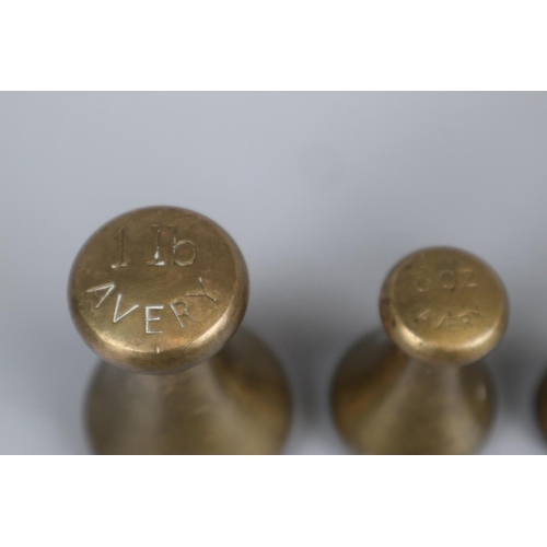 27 - Set of Avery brass imperial weights - full set