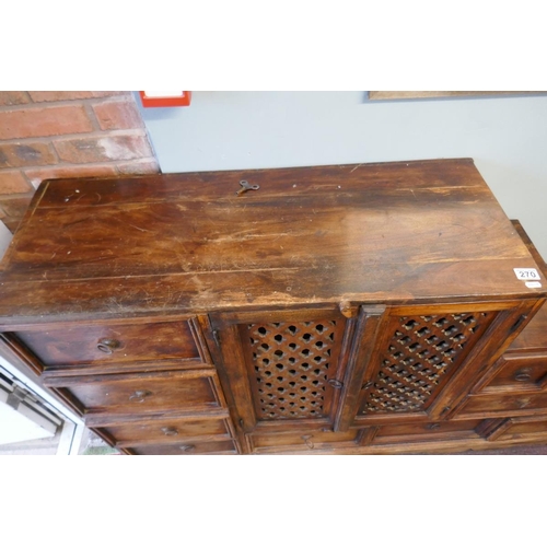 270 - Staggered hardwood unit - Approx. W:161cm D:42cm H:95cm