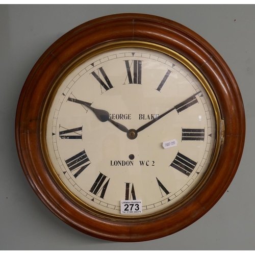 273 - Station clock by George Blake of London in working order