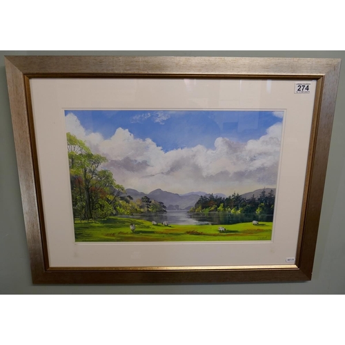 274 - Pastel rural scene signed J E Ward - Approx. IS 52cm x 34cm