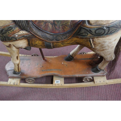 281 - Antique rocking horse