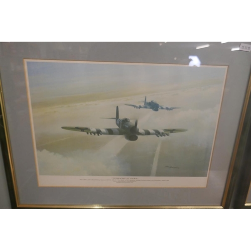 286 - Collection of 5 military aircraft prints to include signed examples