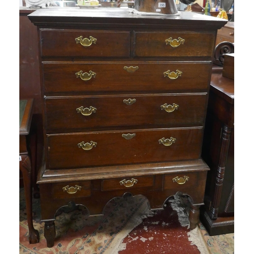 294 - 18th century oak chest on stand - Approx. W:96cm D:55cm H:133cm