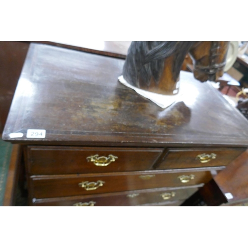 294 - 18th century oak chest on stand - Approx. W:96cm D:55cm H:133cm