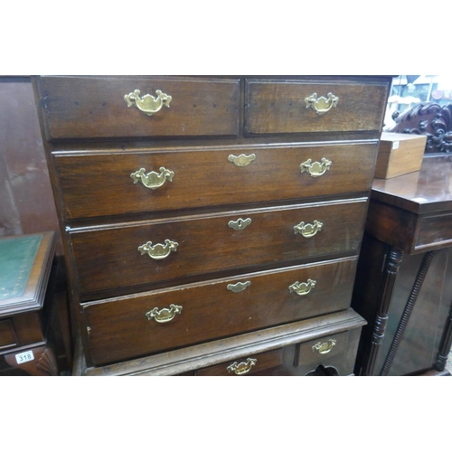 294 - 18th century oak chest on stand - Approx. W:96cm D:55cm H:133cm