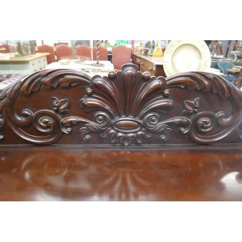 297 - Fine quality antique mahogany pedestal sideboard - Approx. W:199cm D:68cm H:123cm