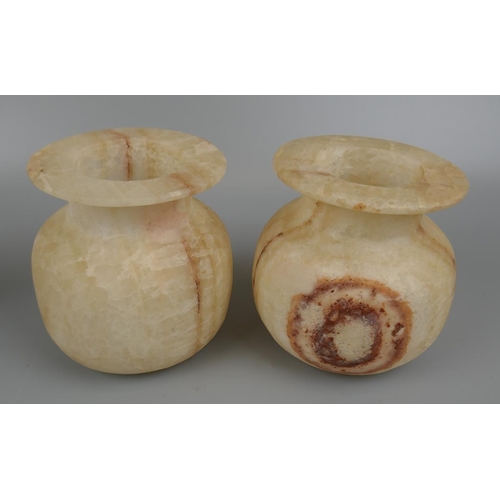 305 - Pair of Egyptian alabaster vases