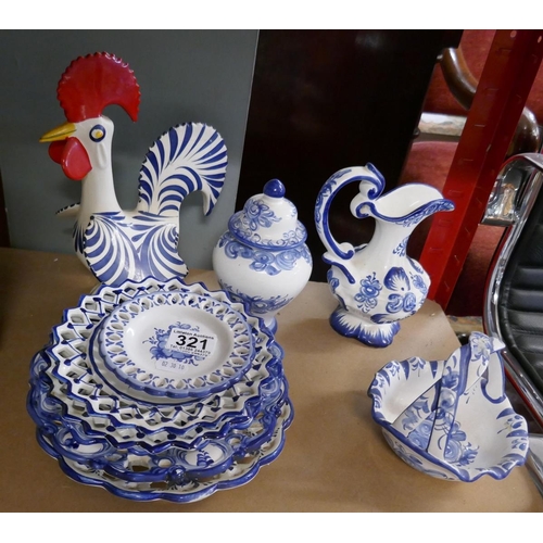 321 - Collection of Portuguese blue and white china