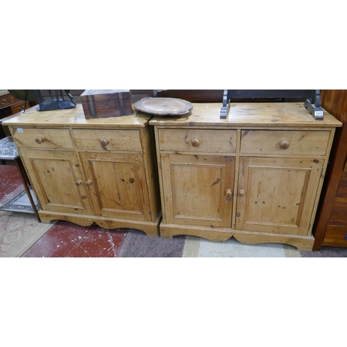 336 - Pair of antique pine cabinets - Approx. W:102cm D:48cm H:86cm