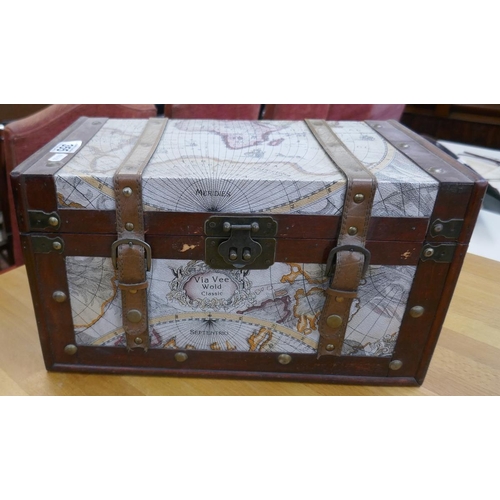 355 - Leather bound trunk