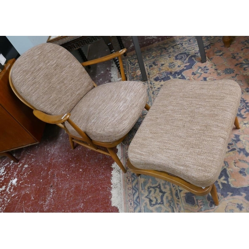 361 - Ercol armchair & matching stool