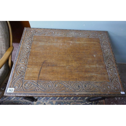 362 - Victorian oak occasional table with bobbin turned legs - Approx. L:77cm W:59cm H:70cm