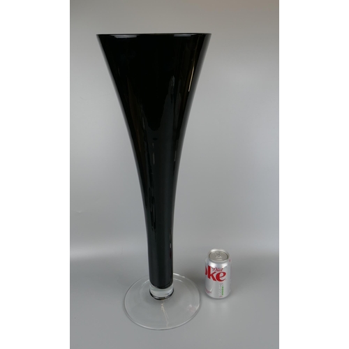 371 - Single tall red glass vase - Approx. H:63cm