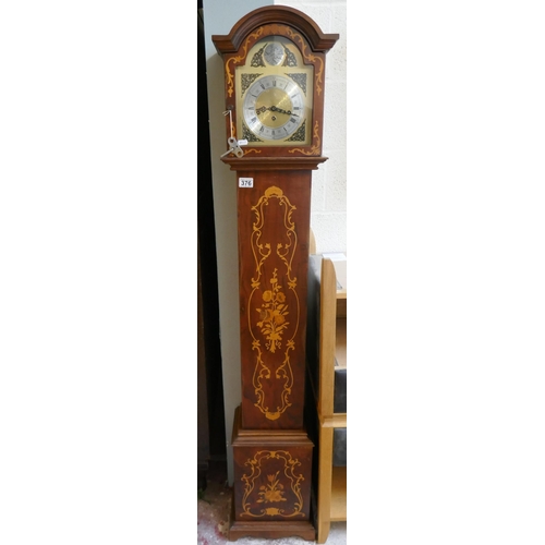 376 - Inlaid Grandmother clock