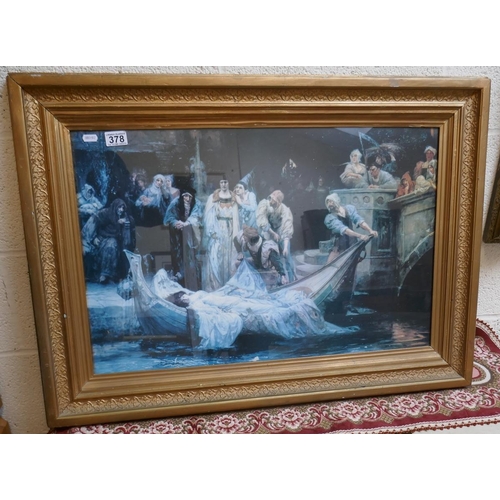 378 - Print G Robinson The Lady Shalott in ornate gilt frame