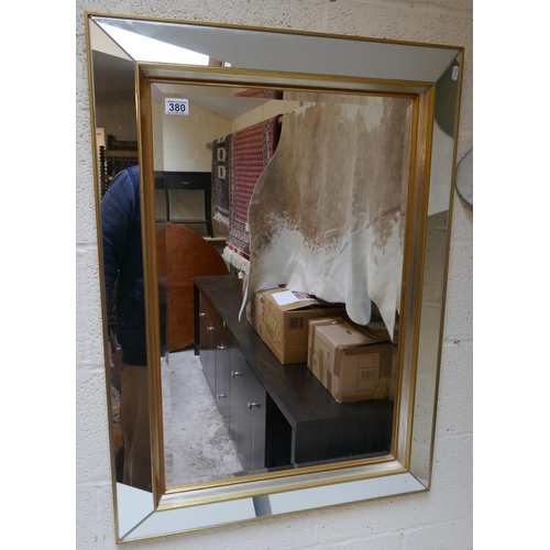 380 - Bevelled glass mirror - Approx. 96cm x 69cm