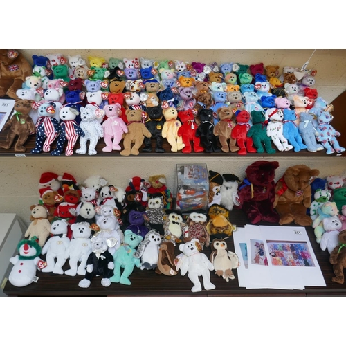 381 - Large collection of Beanie Bears to include McDonalds Beanie Babies