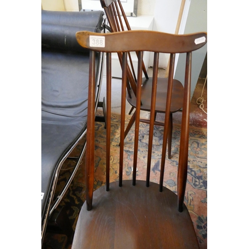 388 - Pair of stick back Ercol chairs