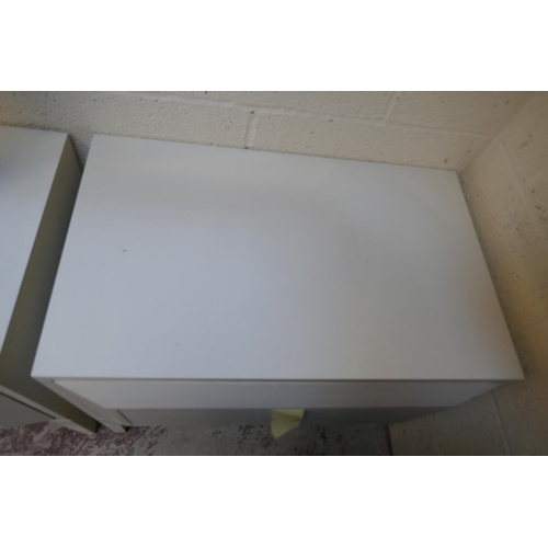 393 - Pair bespoke bedside tables primed ready for painting - Approx. W:70cm D:45cm H:58cm