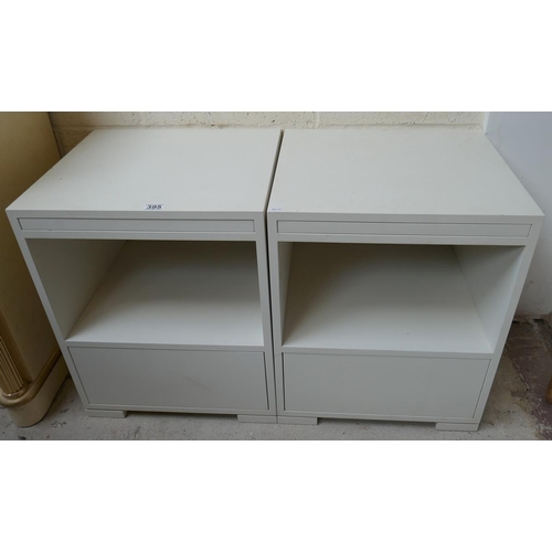 395 - Pair bespoke bedside tables primed ready for painting - Approx. W:49cm D:44cm H:60cm